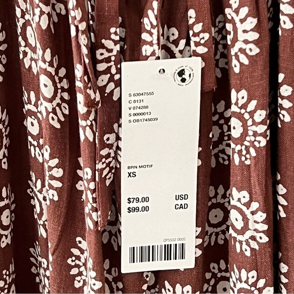 NWT Urban Outfitters Ecote Lovas
Linen Brown Patterned Strappy
Back Jumpsuit - Picture 13 of 15